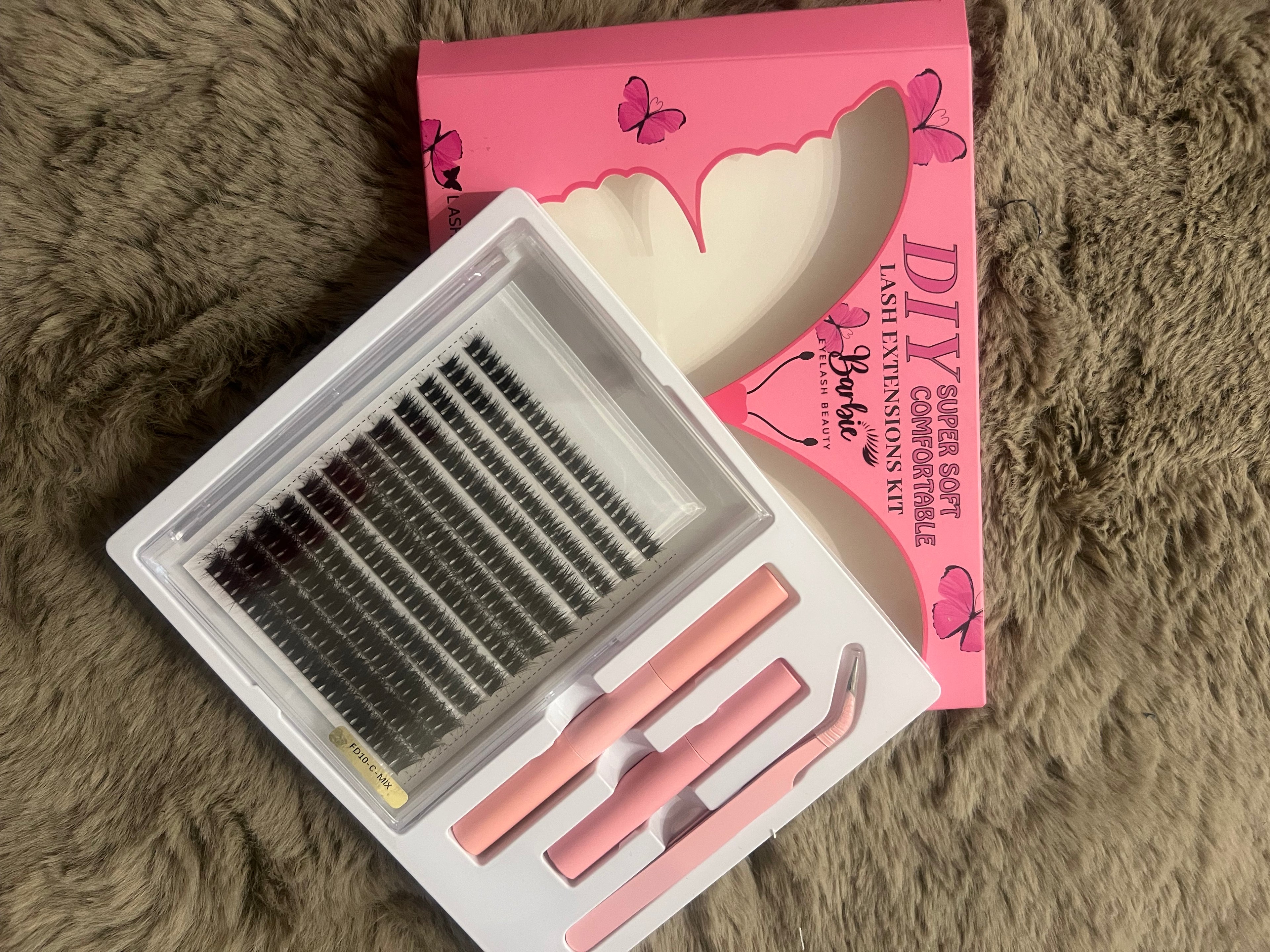 Barbie Butterfly DIY Lash Extension Kit - Super Soft Comfortable - FD10 - C - Curl
